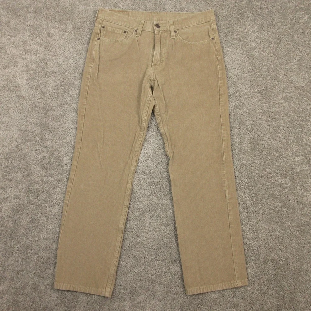 Levis Pants Mens 31x28‎ (Tag 31x30) Beige Khaki Corduroy 5 Pocket Chinos Zip Fly